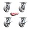 Service Caster 6 Inch V Groove Semi Steel Swivel Caster Set with Roller Bearings 2 Brakes SCC SCC-35S620-VGR-2-SLB-2 - alternate 7